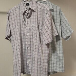 Lot Of 2 Urban Rags Men's Plaid Button Down Shirt - Gray and Purple